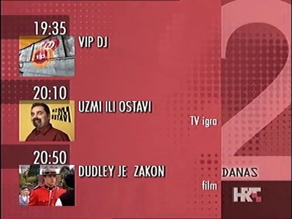 Программа передач и конец эфира (HRT 2 Хорватия, 27.02.2006)