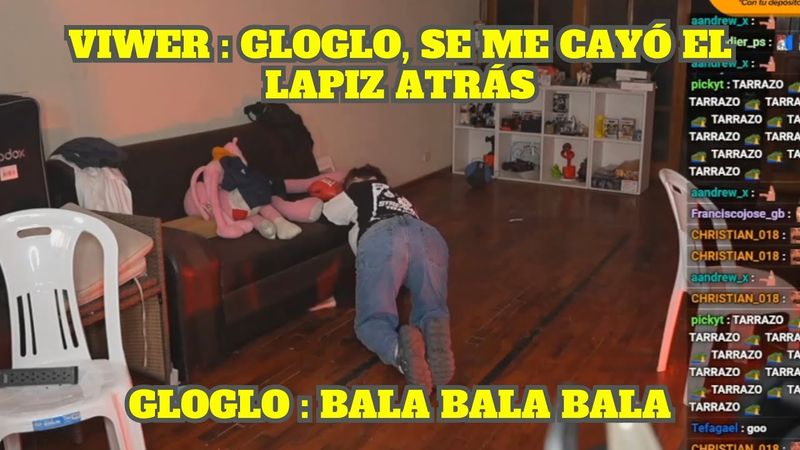 GLOGLO RECOGE UN LÁPIZ QUE SE LE CAYÓ A UN VIEWER