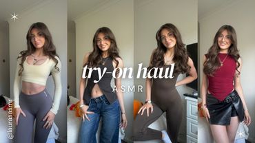 ASMR Try-on haul with fabric scratching and whisper rambles🥀