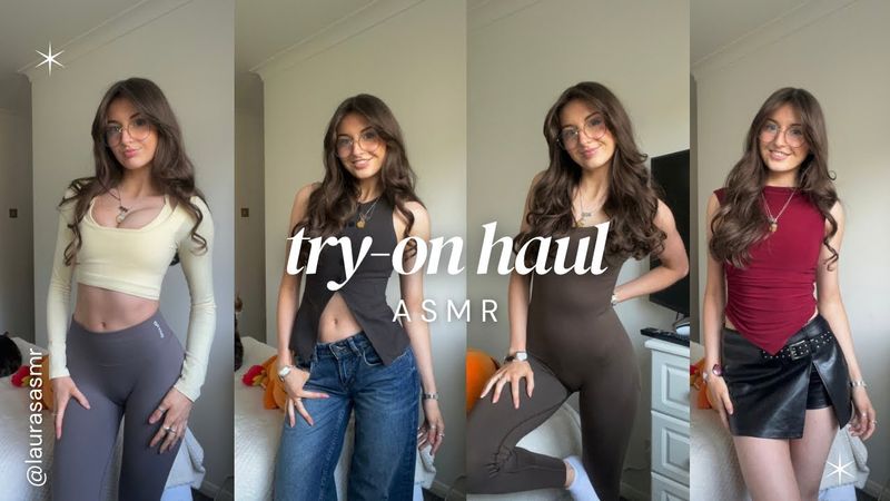 ASMR Try-on haul with fabric scratching and whisper rambles🥀