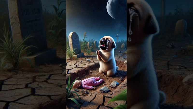 Lovely girl was buried by parents,Pug rescued her#story #cute #rescue #cuteanimal #animals #doglover