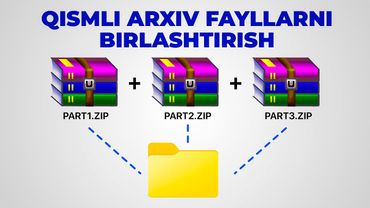 Telegramdan yuklab olingan qismlarga bo'lingan arxiv fayllarni birlashtirish