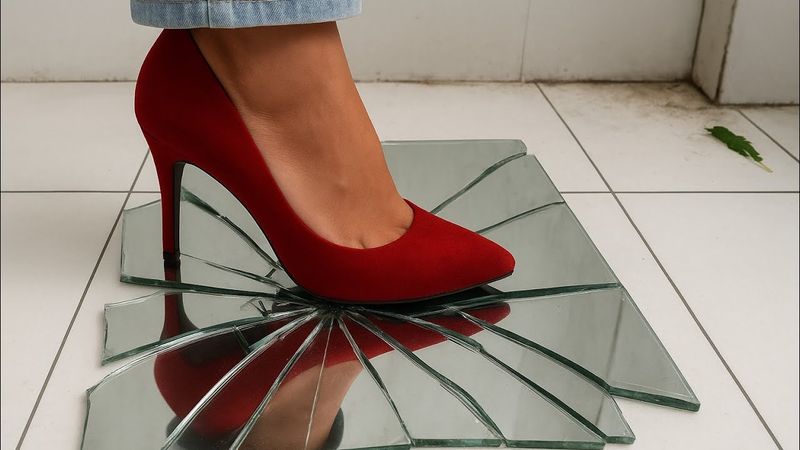 Mirror 🛑 vs 👠 heel #exprimentfact #crushingtime #viralvideo