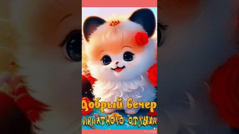 🌺• ДОБРЫЙ ВЕЧЕР • Музыкальная открытка с красивой песней • #shorts