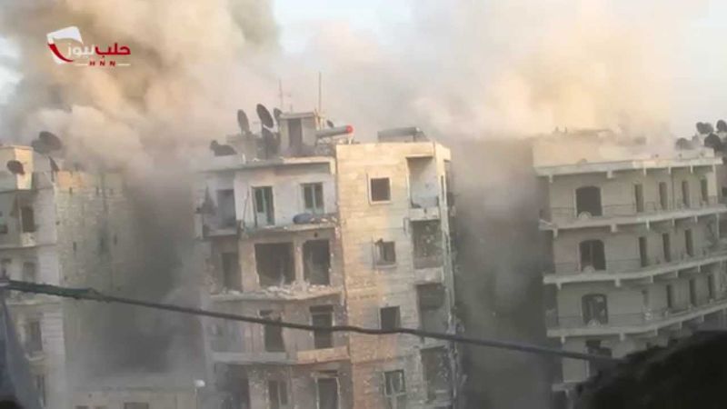 حلب نيوز::الفرقة 16 مشاة تقوم بدك معاقل النظام بمدفع جهنم محلي الصنع في حي الميدان 2-8-2015