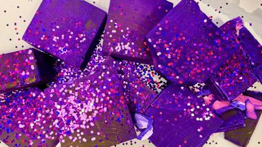 Purple Dyed Crispy Soft C3 Blocks | Satisfying