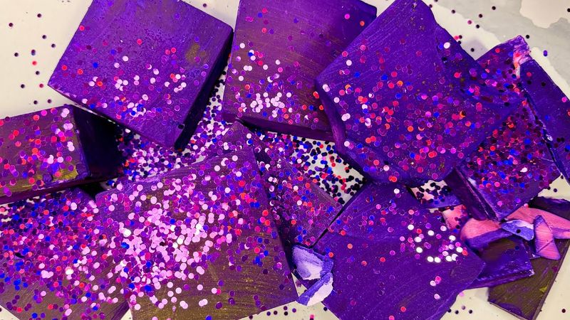 Purple Dyed Crispy Soft C3 Blocks | Satisfying