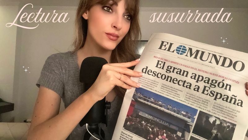ASMR ✦ Apagón en España 🇪🇸💭, leyendo un periódico español 𐙚 para dormir y relajarse ♥