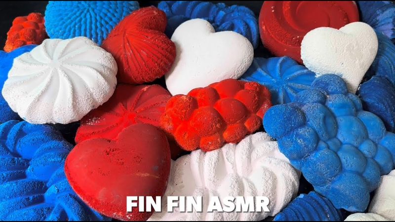 ASMR : ❤️💙🤍Red Blue White Gym Chalk Crush #430
