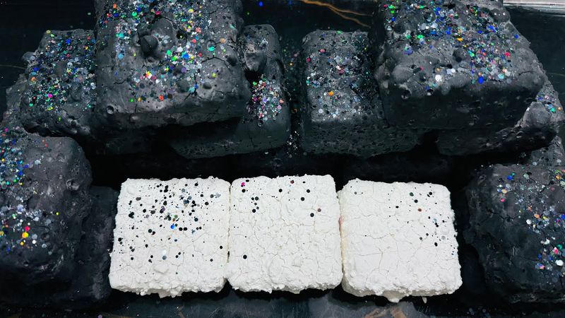 Black & white Paste Gym Chalk ASMR Crush | Vibrant Dusty Dyed Chalk ASMR