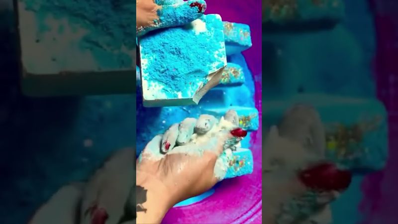 Blue Sifted Powder on Floury Chalk