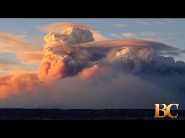 Two wildfires in US west spur ‘fire clouds’ with erratic weather systems