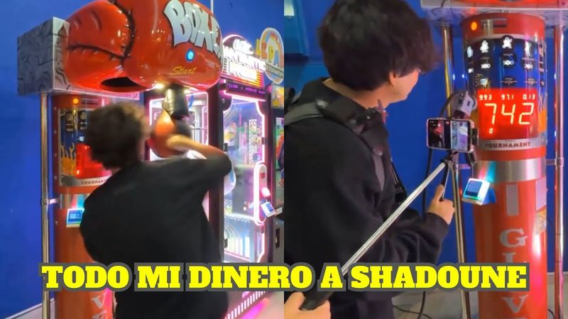 LOS MUCHACHOS MIDEN SU FUERZA CON UNA MÁQUINA