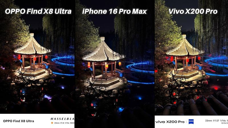 OPPO Find X8 Ultra Vs iPhone 16 Pro Max Vs Vivo X200 Pro Camera Comparison
