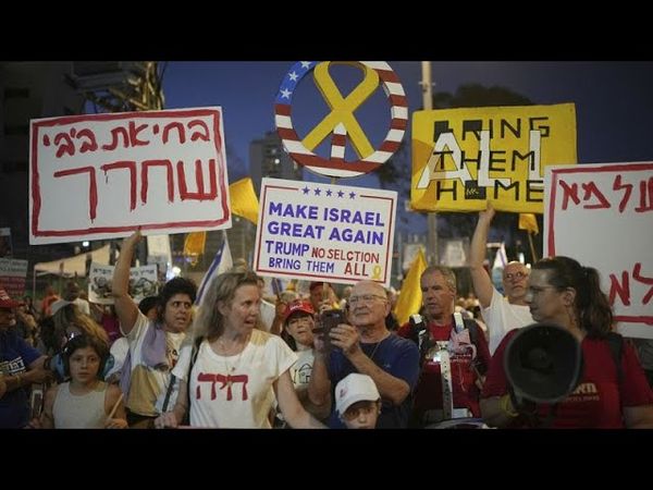 Rally held in Tel Aviv to call for the release of the remaining hostages held in Gaza