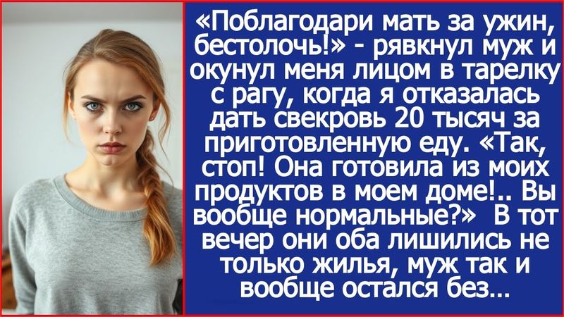 Так, стоп! Твоя мать готовила из моих продуктов в моем доме! И я должна за это заплатить?