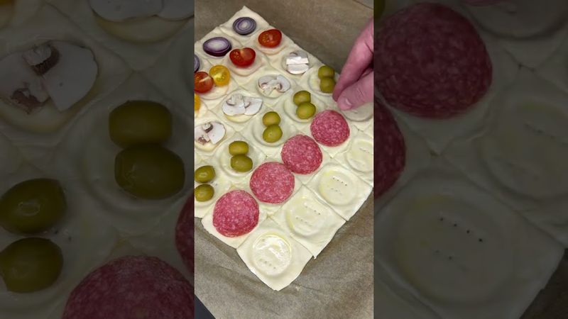 Leichte und leckere Snacks aus Blätterteig. Asmr