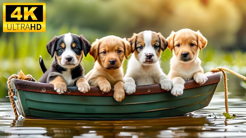 Niedliche Tierbabys 4K – Friedlich und entspannend mit entspannender Musik (farbenfroh dynamisch)