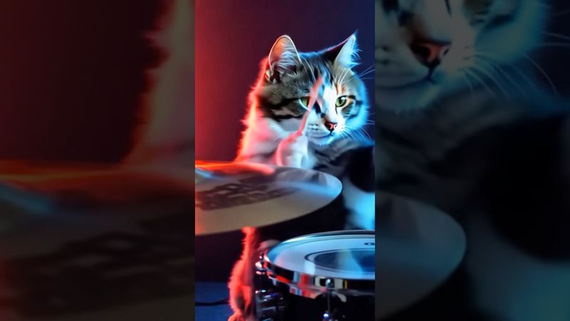 КИШ на барабанах играет кот 🐈