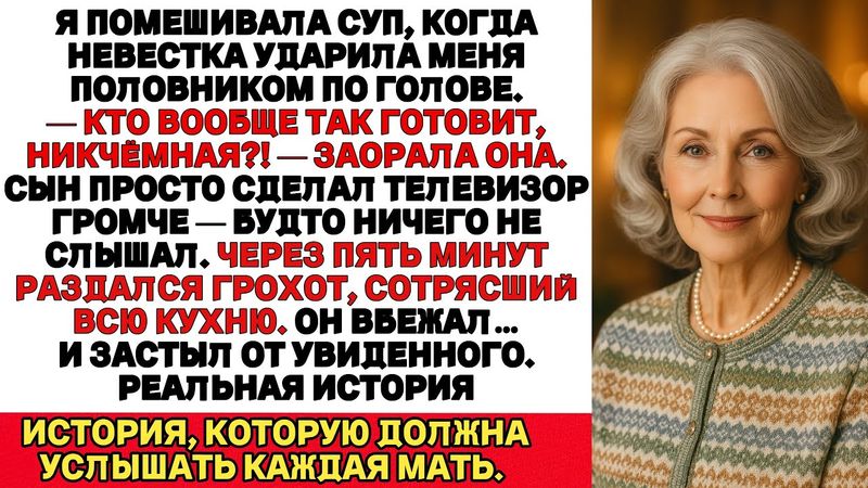 Пока я солила суп, невестка ударила меня половником и заорала: — Кто вообще так готовит?!