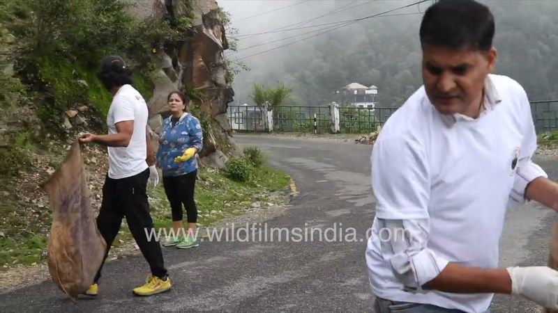 Cleaning up the mountains of garbage around Mussoorie and Landour, as organized by a local NGO