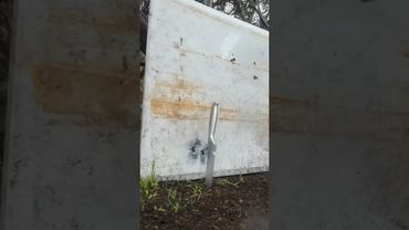 shooting the blade over 100 meter away. See what happens when hitting it #firearmreview #review