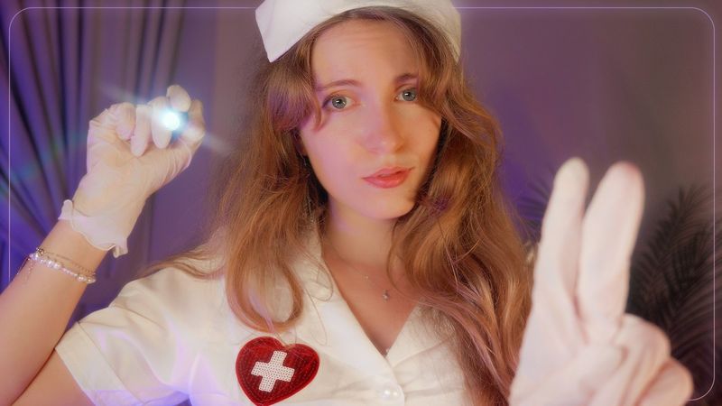 ASMR Shy NURSE ❤️ Relaxing Hospital Bed Eye Exam 🏥