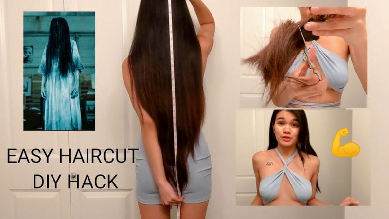 How I Cut / Trim My Long Hair - Quick and Easy No Mess Haircut DIY Hack