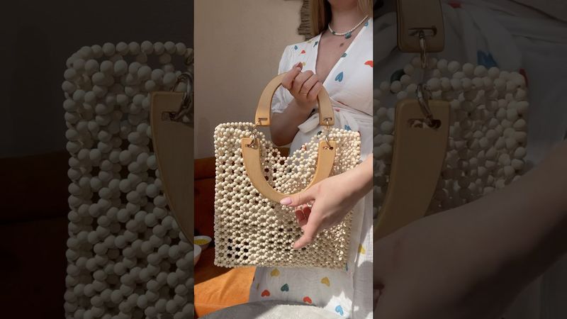 Шопер из деревянных бусин #diy #сумкаизбусин #сумкиизбусин #сумкаручнойработы #сумканазаказ