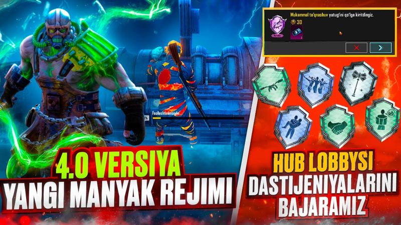 😱 4.0 versiya YANGI MANYAK REJIM?! / YENGILMAS OV - HUB LOBBYSI va HUB DOSTIJENIYALARINI BAJARAMIZ!