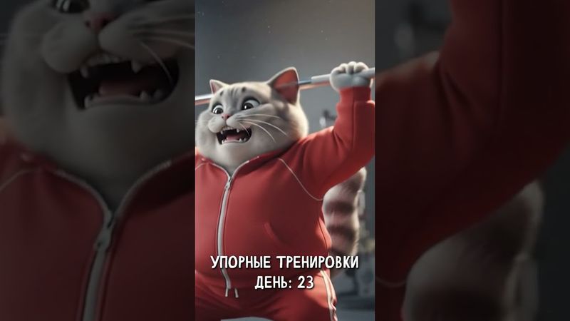 Толстый Кот Взял Себя В Руки  #кошка #похудение