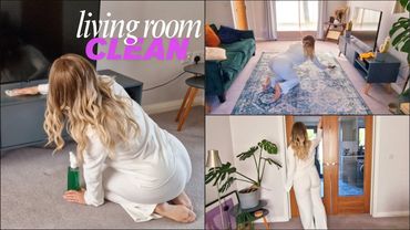 Living Room Clean With Me Vlog | Deep Cleaning House & Windows | Tidy Organise Satisfying Home Reset