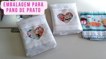 Embalagem Criativa para Panos de Prato🌸 🌹 🌷 💜