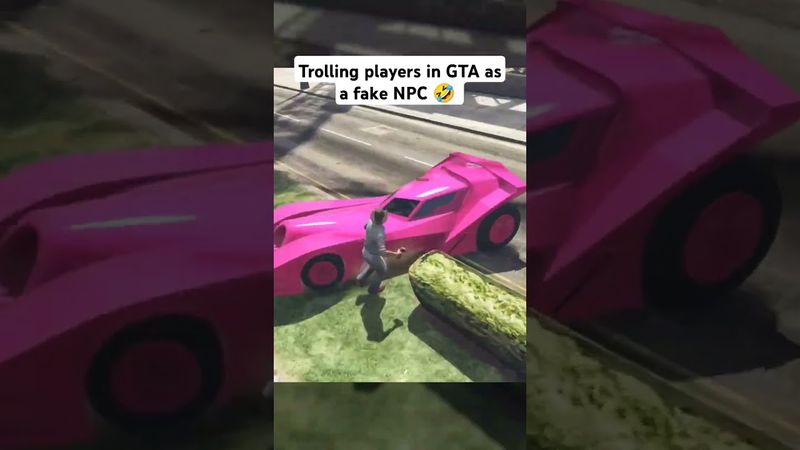Trolling players in GTA as a fake NPC 🤣 #gtaviral #gtaonline #gta5online #fail #gta5