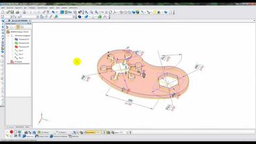 КОМПАС-3D: Параметрический плоский эскиз (вариант 2)