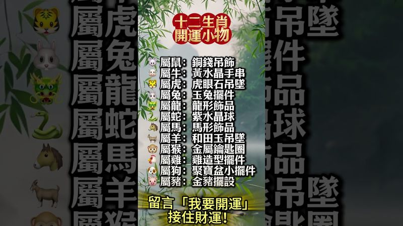 十二生肖專屬開運小物，你帶對了嗎？財運立刻翻倍！#生肖運勢 #玄學 #風水 #命理