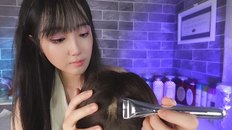 ASMR Relaxing Scalp Check & Hair Treatments🤍