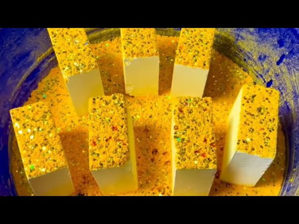 Sifted Yellow Chalk on Fresh Chalk Blocks 