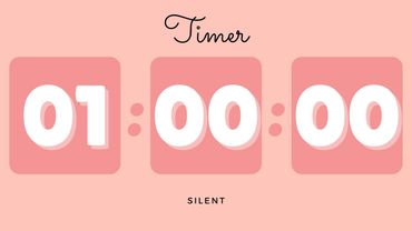 🌺 1 Hour Silent Timer with Cute Ending Alarm | Pastel Red Timer