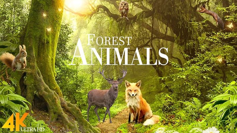 Forest Wild Animals 4k - Meditation Relaxing Music | Nature Soundscapes | Scenic Relaxation Film