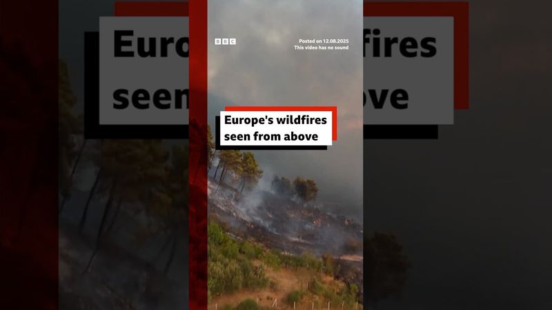Wildfire destruction in Europe seen from above. #Wildfires #Europe #BBCNews