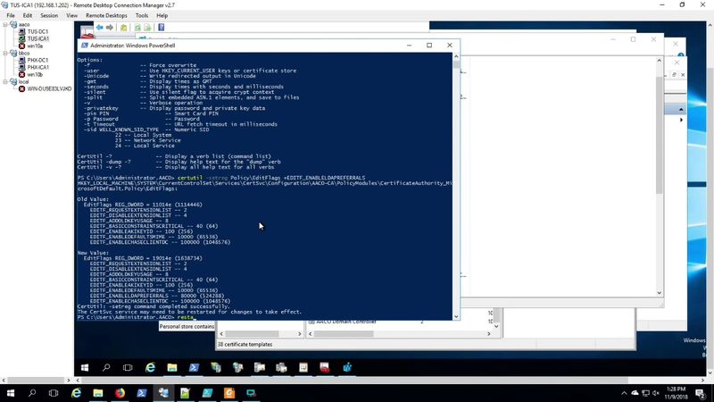 Starting the Cross Forest PKI Setup