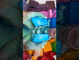 Deep Blue Blocks #crushingtime #oddlysatisfying #relax #rainbowsoap #satisfying #crunchycrumbles
