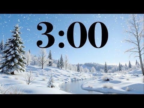 3 Minute Winter Classroom Focus Timer ❄️ Calm Snowy Scene & Peaceful Piano Music for Work & Study