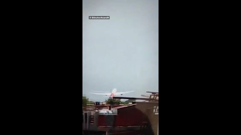 Moment Air India flight crash lands and explodes