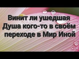 Винит ли ушедшая Душа кого-то в своём переходе в Мир Иной, в своей смерти.