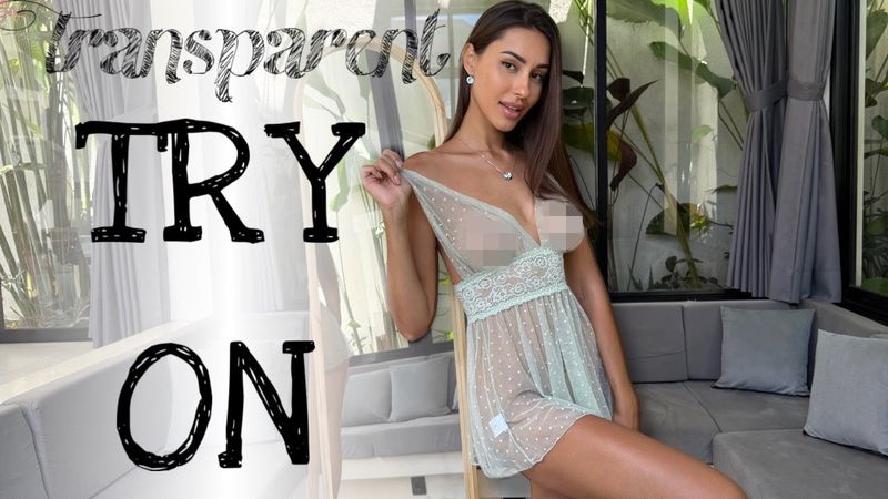 [4K] Transparent  Elegance: Heart Print vs. Polka Dots | Try-On Haul & Style Tips