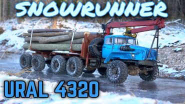 SNOWRUNNER & ICE Trucker - RC 6x6 Ural 4320 Log truck 1:12  ice Snow and river Crossing