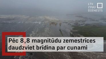 8,8 magnitūdu zemestrīce šorīt satricināja Krievijas Tālos Austrumus