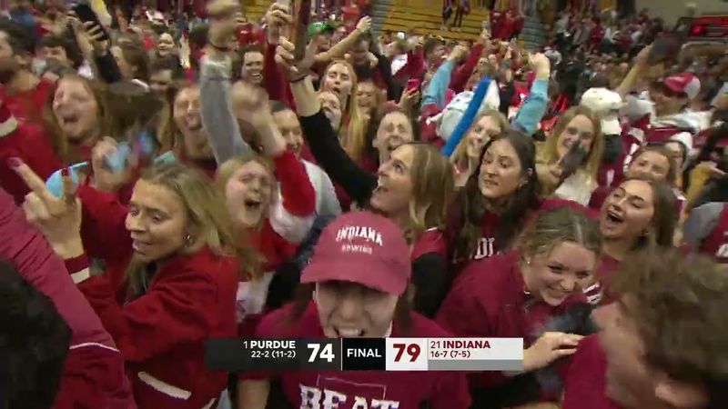 Indiana fans STORM the court as they upset No. 1 Purdue | ESPN College Basketball